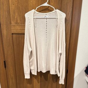 Hollister Cream Cardigan Sweater Lightweight Knit